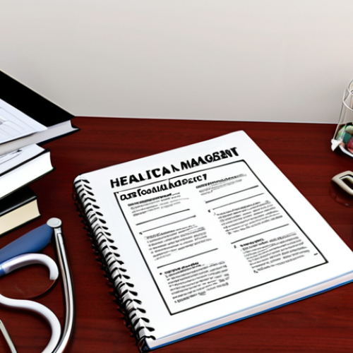 Home 11 **A detailed study plan for a healthcare management exam, highlighting key areas like financial management, quality control, and legal aspects, with textbooks and online resources scattered around.** (Focus: Organization and study materials)