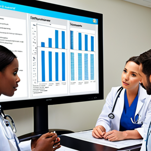 Home 6 **
A diverse team of healthcare professionals (doctors, nurses, administrators) collaborating around a table, reviewing patient satisfaction survey results on a large screen. The atmosphere is positive and proactive, focused on quality improvement. Modern hospital setting.
**