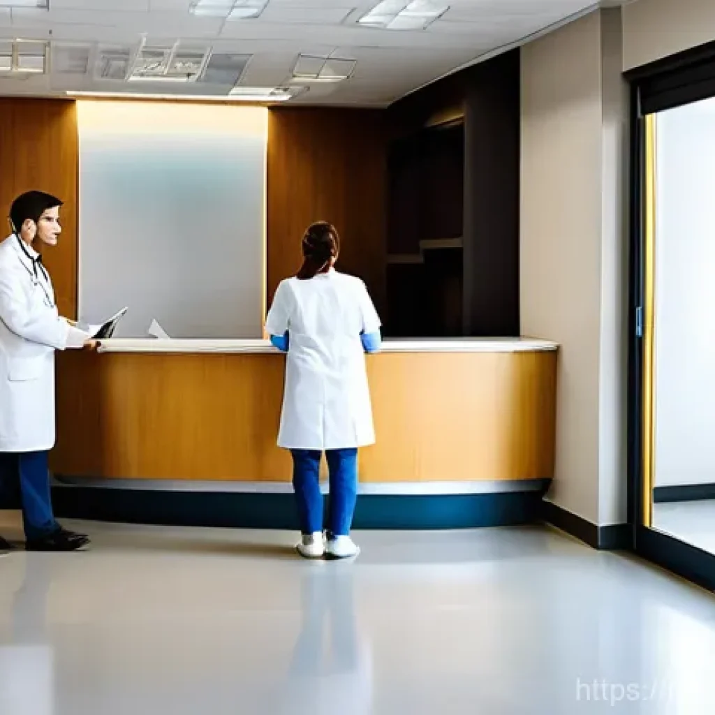 보건의료행정사와 공공의료기관 업무 경험 - **Prompt:** A bustling yet impeccably organized modern Russian polyclinic interior, featuring clear ...
